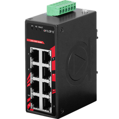 Antaira LNX-C800-T 8-Port Industrial Compact Unmanaged Ethernet Switch | w/8*10/100Tx; EOT: -40°C to 75°C  | Blackhawk Supply