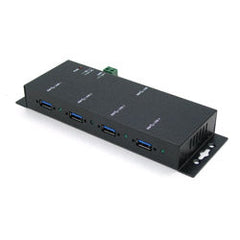 Antaira USB-HUB4K3 Industrial 4-Port USB3.0 Hub | Metal Case | with Locking Feature | No PA  | Blackhawk Supply