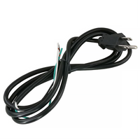 PWRCORD2-US | AC Power Cord NEMA 5-15P to ROJ 3-Wire Open End (US Plug) 18 AWG 6 feet. | Antaira
