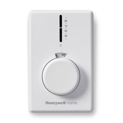 HONEYWELL RESIDENTIAL T4398B1029 120/208/240/277v DPST Diaphragm Electric Heat Thermostat In White Includes Thermometer Positive Off Range Stops & Locking Cover Screws 50-80F  | Blackhawk Supply