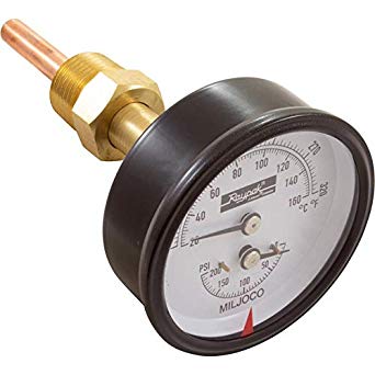 RAYPAK 007399F Temperature & Pressure Gauge Kit 0-200 PSI 70-320F 1/2"  | Blackhawk Supply