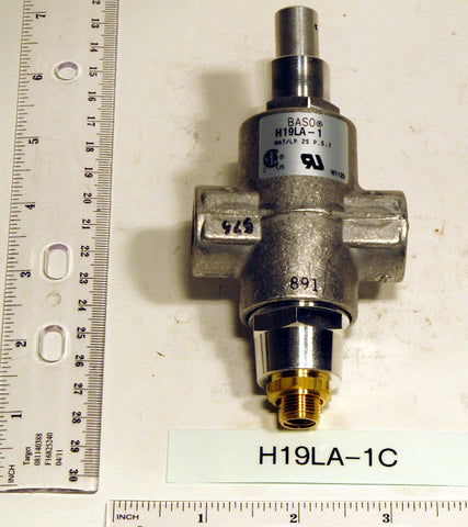 BASO GAS PRODUCTS H19LA-1C High Pressure Pilot Safety Valve 3/8" X 3/8" 600000 BTU 25 PSI Max. For LP/Natur  | Blackhawk Supply
