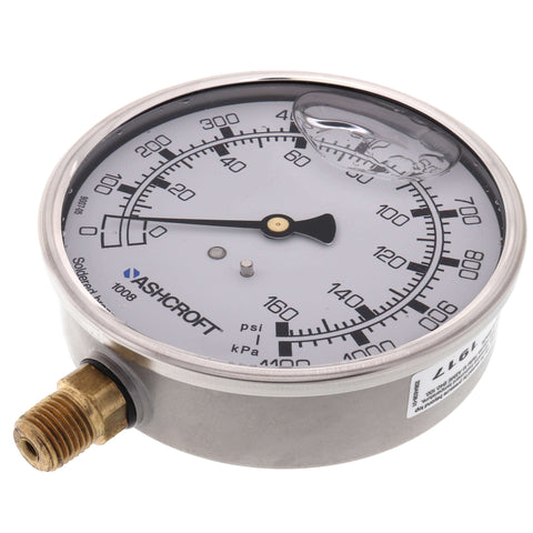 Ashcroft 1001008AL02L-0/160 4"LIQ.FILL 0/160#,LOWER 1/4"  | Blackhawk Supply