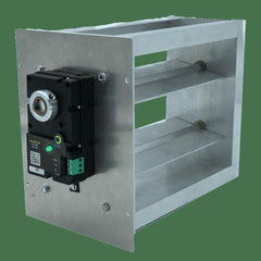 iO HVAC Controls LD-2812-BM 28 x 12 Rectangular 2 Position Zone Damper - 3 Wire Actuator with LED- Bottom Mount  | Blackhawk Supply