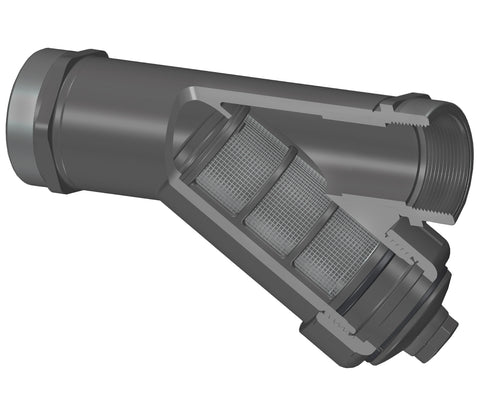 Spears YS21P8-010SR 1 PVC WYE STRAINER SR/FPT EPDM P8 MESH  | Blackhawk Supply