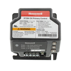 Resideo R7284B1024 AN INTERRUPTED ELECTRONIC OIL PRIMARY LINE VOLTAGE, SAFETY RATED FOR RESIDENTIAL OIL FIRED BURNERS USED IN BOILERS, FORCED-AIR FURNACES, AND WATER HEATERS. NO BURNER MOTOR OFF DELAY, WITH VALVE ON DEL  | Blackhawk Supply