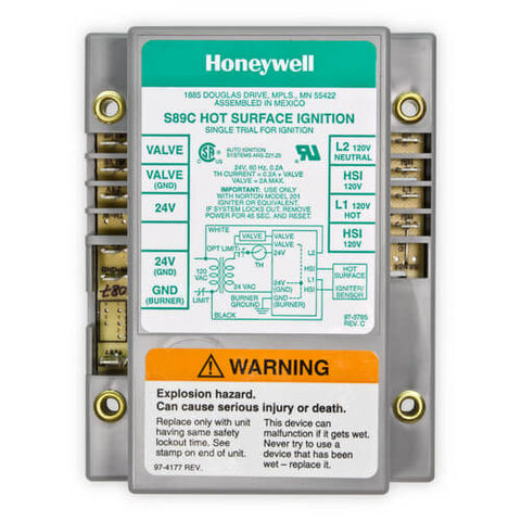 Resideo S89C1087 HOT SURFACE IGNITION MODULE. 6 SECOND TRIAL FOR IGNITION.  | Blackhawk Supply