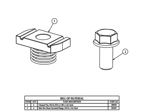 Saginaw SCE-102023 NEMA N/A | Bolt Pack, Subpanel Side Mount (6pcs), 6H x 6W x 2D  | Blackhawk Supply