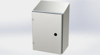 SCE-16EL1208SSST | NEMA 3R, 12, 4, 4X | S.S. EL Sloping Top Enclosure, 16H x 12W x 8D | Saginaw