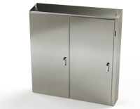 SCE-60XEL6112SSST | NEMA 3R, 12, 4, 4X | S.S. 2DR XEL Sloping Top Enclosure, 60H x 61W x 12D | Saginaw