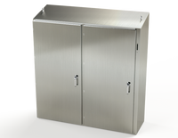 SCE-60XEL6118SSST | NEMA 3R, 12, 4, 4X | S.S. 2DR XEL Sloping Top Enclosure, 60H x 61W x 18D | Saginaw