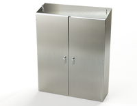 SCE-72EL6018SSST | NEMA 3R, 12, 4, 4X | S.S. 2DR EL Sloping Top Enclosure, 72H x 60W x 18D | Saginaw