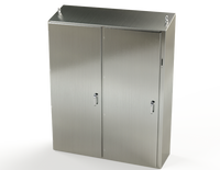 SCE-72XEL6118SSST | NEMA 3R, 12, 4, 4X | S.S. 2DR XEL Sloping Top Enclosure, 72H x 61W x 18D | Saginaw