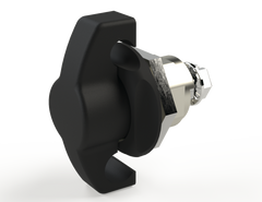 Saginaw SCE-PLWKB Padlocking Wingknob Door Latch (Black) | 1.33 (H) x 1.1 (W) x 1.1 (D)  | Blackhawk Supply