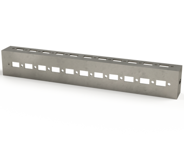 Saginaw SCK407 Closed-End Mounting Profile, 1 Line 400 x 45 mm | 1.77"H x 11.89"W x 1.18"D  | Blackhawk Supply
