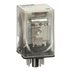Square D 8501KPDR12P14V51 Plug in relay, Type KP, tubular, 1 HP at 277 VAC, 10A resistive at 120 VAC, 8 pin, DPDT, 2 NO, 2 NC, 12 VDC coil, light  | Blackhawk Supply