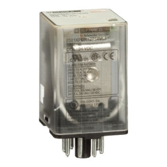 Square D 8501KPDR12P14V53 Plug in relay, Type KP, tubular, 1 HP at 277 VAC, 10A resistive at 120 VAC, 8 pin, DPDT, 2 NO, 2 NC, 24 VDC coil, light  | Blackhawk Supply