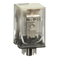 8501KPDR12V51 | Plug in relay, 8 pin, DPDT, 10 amp at 277 VAC, 12 VDC coil | Square D by Schneider Electric