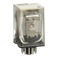8501KPR13P14V14 | Plug in relay, Type KP, tubular, 1 HP at 277 VAC, 10A resistive at 120 VAC, 11 pin, 3PDT, 3 NO, 3 NC, 24 VAC coil, light | Square D by Schneider Electric