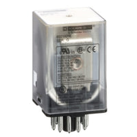 8501KPR13V24 | Plug in relay, Type KP, tubular, 1 HP at 277 VAC, 10A resistive at 120 VAC, 11 pin, 3PDT, 3 NO, 3 NC, 240 VAC coil | Square D by Schneider Electric
