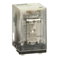 Square D 8501KUR13P14V20 General Purpose Plug-In Relay Blade, 3PDT, 120V AC, 10A at 250V AC, Clear Cover, LED  | Blackhawk Supply