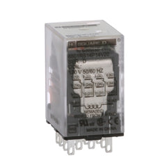 Square D 8501RS14P14V20 Plug in relay, Type R, miniature, 0.5HP at 277VAC, 8A resistive at 120VAC, 14 blade, 4PDT, 4NO, 4NC, 120VAC coil  | Blackhawk Supply