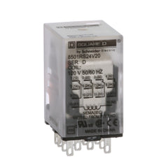 Square D 8501RS24V20 Relay, miniature plug in, 1 A, 4 poles, 120 VAC coil  | Blackhawk Supply