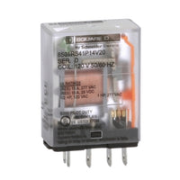 8501RS41P14V20 | Plug in relay, Type R, miniature, 1 HP at 277 VAC, 15A resistive at 120 VAC, 5 blade, SPDT, 1 NO, 1 NC, 120 VAC coil | Square D by Schneider Electric
