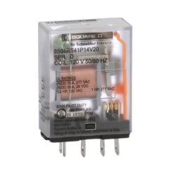 Square D 8501RS41P14V20 Plug in relay, Type R, miniature, 1 HP at 277 VAC, 15A resistive at 120 VAC, 5 blade, SPDT, 1 NO, 1 NC, 120 VAC coil  | Blackhawk Supply