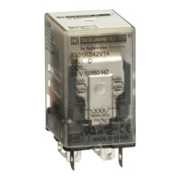8501RS42V14 | Plug in relay, Type R, miniature, 1 HP at 277 VAC, 15A resistive at 120 VAC, 8 blade, DPDT, 2 NO, 2 NC, 24 VAC coil | Square D by Schneider Electric