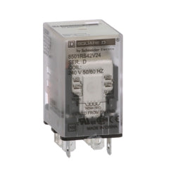 Square D 8501RS42V24 8501R Miniature Plug-in Relay, Socket, DPDT, 240V AC, 1 HP at 277V, 3A  | Blackhawk Supply