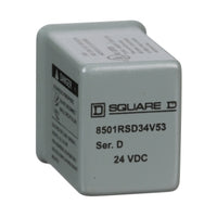 8501RSD34V53 | Plug in relay, Type R, hermetically sealed miniature, 5A resistive at 240 VAC, 14 blade, 4PDT, 4 NO, 4 NC, 24 VDC coil | Square D by Schneider Electric