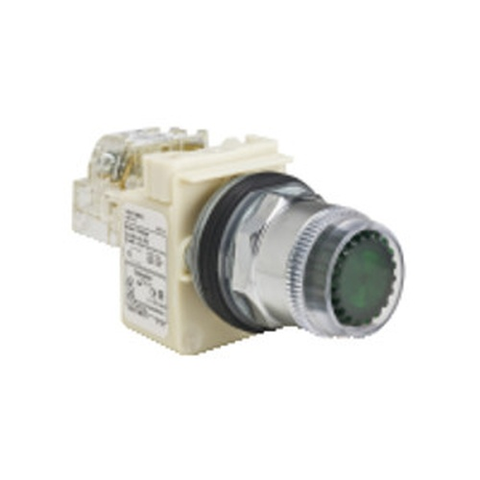 Square D 9001K1L35GH13 Harmony 9001K Pilot Light, Green, Flush, 10A, 30mm, 24-28V AC/DC   | Blackhawk Supply