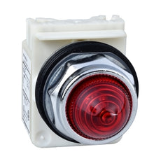 Square D 9001KP38LRR9 Pilot light, Harmony 9001K, metal, polycarbonate, domed, red, 30mm, LED red, 120V  | Blackhawk Supply