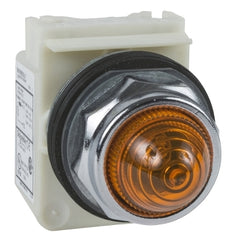 Square D 9001KP38LYA9 Pilot light, Harmony 9001K, metal, polycarbonate, domed, amber, 30mm, LED yellow, 120V  | Blackhawk Supply