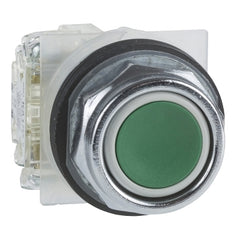 Square D 9001KR1GH5 Green Pushbutton 30mm - Flush Spring Return - 1NO  | Blackhawk Supply