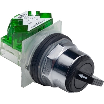 Square D 9001KS11BH5 Selector switch, Harmony 9001K, metal, standard handle, black, 30mm, 2 positions, stay put, 1NO  | Blackhawk Supply