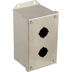 Square D 9001KYSS2 Empty enclosure control station, Harmony 9001K, Harmony 9001SK, stainless steel, 2 cut-outs, 30mm  | Blackhawk Supply