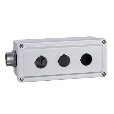 Square D 9001KYSS3 Empty enclosure control station, Harmony 9001K, Harmony 9001SK, stainless steel, 3 cut-outs, 30mm  | Blackhawk Supply