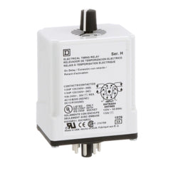 Square D 9050JCK18V20 Timing Relay, Type JCK, plug In, on delay, adjustable time, 0.6 to 60 minutes, 10A, 240 VAC, 120 VAC/110 VDC  | Blackhawk Supply
