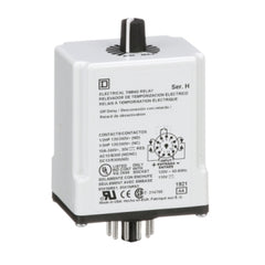 Square D 9050JCK25V20 Timing Relay, Type JCK, plug In, off delay, adjustable time, 1.8 to 180 seconds, 10A, 240 VAC, 120 VAC/110 VDC  | Blackhawk Supply