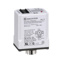 9050JCK70V20 | Timing Relay, Type JCK, plug In, multifunction, programmable, 0.5 second to 999 hours, 10A, 240 VAC, 120 VAC/110 VDC | Square D