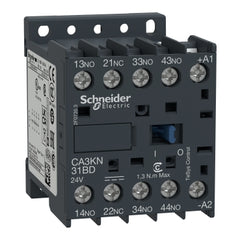 Square D CA3KN31BD TeSys K control relay, 3 NO + 1 NC, <= 690 V, 24 V DC standard coil  | Blackhawk Supply