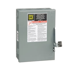 Square D D221N Single Throw Fusible Safety Switch, 30A, NEMA 1, 2-Poles, 240V  | Blackhawk Supply