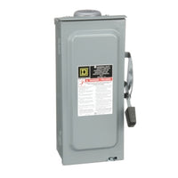 D222NRBCP | Safety switch, general duty, fusible, 60A, 2 poles, 15 hp, 120 VAC, NEMA 3R, bolt-on, neutral factory installed, consumer pack | Square D by Schneider Electric