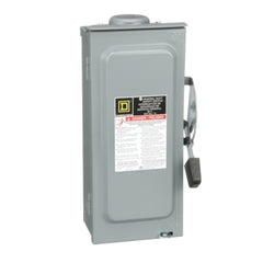 Square D D222NRBCP Safety switch, general duty, fusible, 60A, 2 poles, 15 hp, 120 VAC, NEMA 3R, bolt-on, neutral factory installed, consumer pack  | Blackhawk Supply