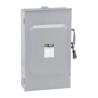 D324NRB | Safety switch, general duty, fusible, 200A, 3 poles, 60 hp, 240 VAC, NEMA 3R, bolt-on provision, neutral factory installed | Square D by Schneider Electric