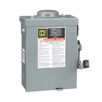 Square D DU221RB Single Throw Safety Switch, GD, 240V, 30A, 2P, NEMA 3R  | Blackhawk Supply