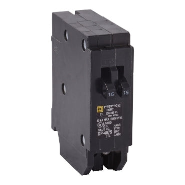 Square D HOMT3020CP Tandem mini circuit breaker, Homeline, 1 x 1 pole at 30A, 1 x 1 pole at 20A, 120/240 VAC, 10 kA AIR, plug in mount  | Blackhawk Supply