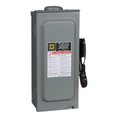 Square D HU361NRB Safety switch, heavy duty, non fusible, 30A, 4 wire, 3 poles, 1 neutral, 30hp, 600VAC/DC, Type 3R, bolt on hub provision  | Blackhawk Supply